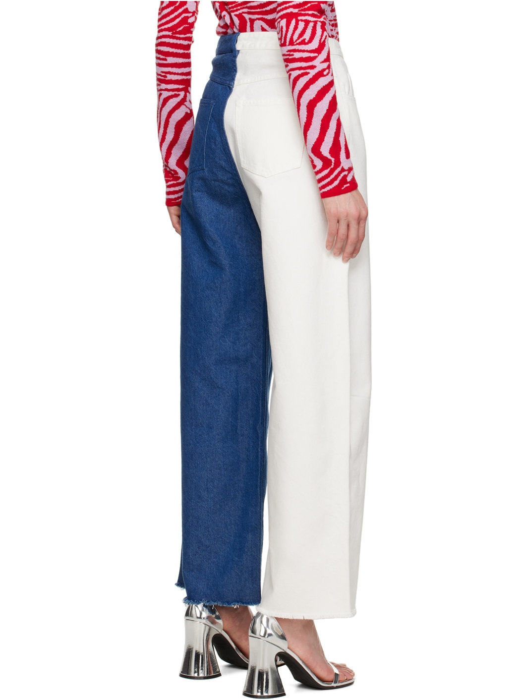 Blue & White Boyfriend Jeans - 3