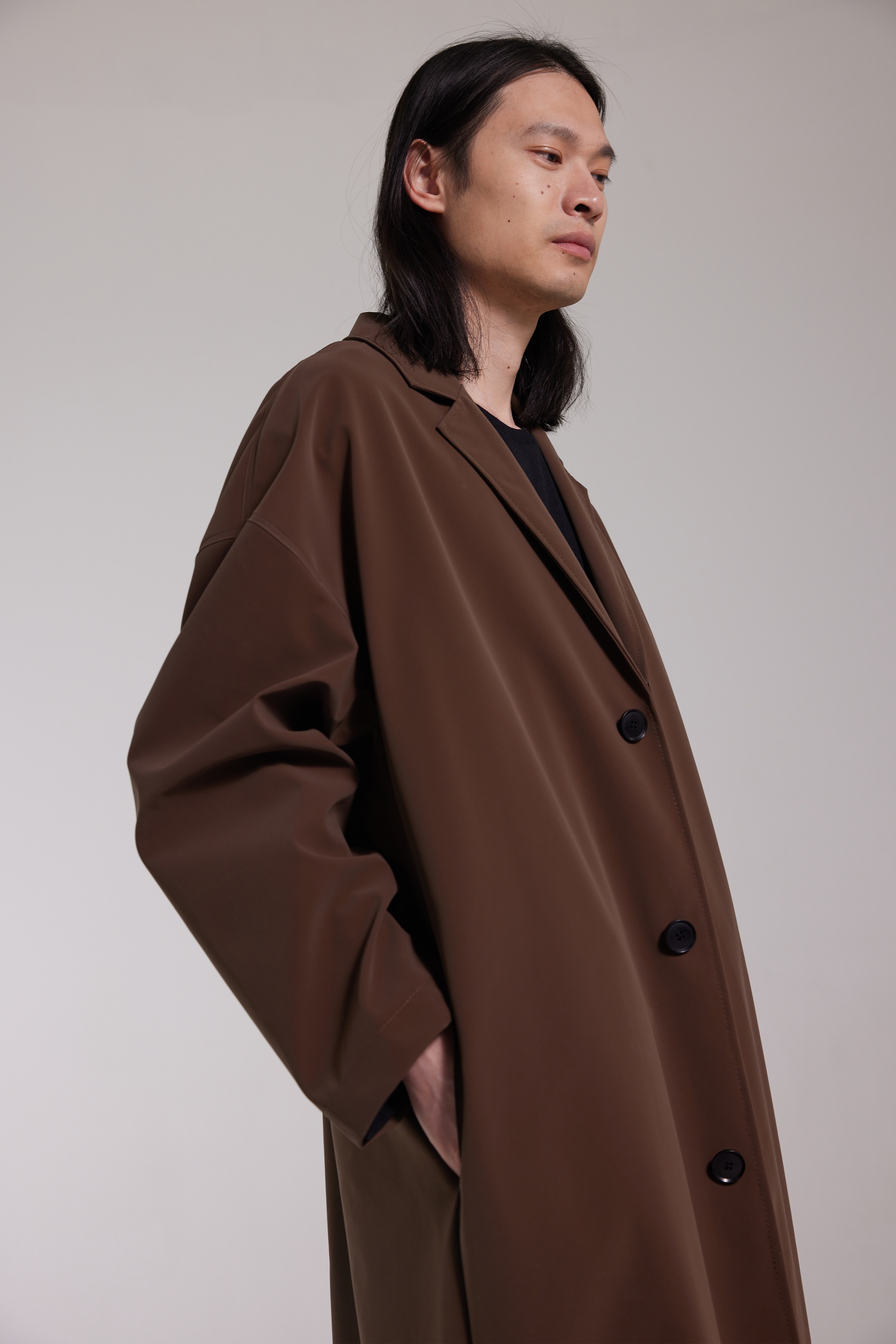 Rydberg Long Matte Raincoat Dark Brown - 6