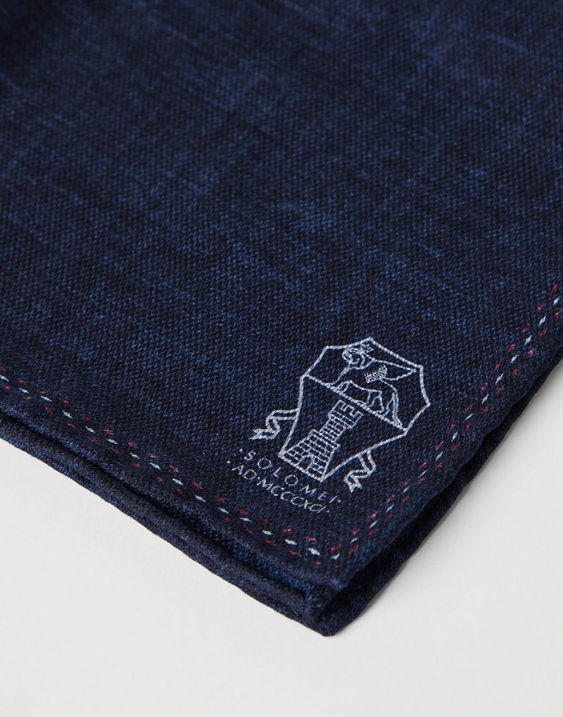 Brunello Cucinelli Silk pocket square with printed logo outlook