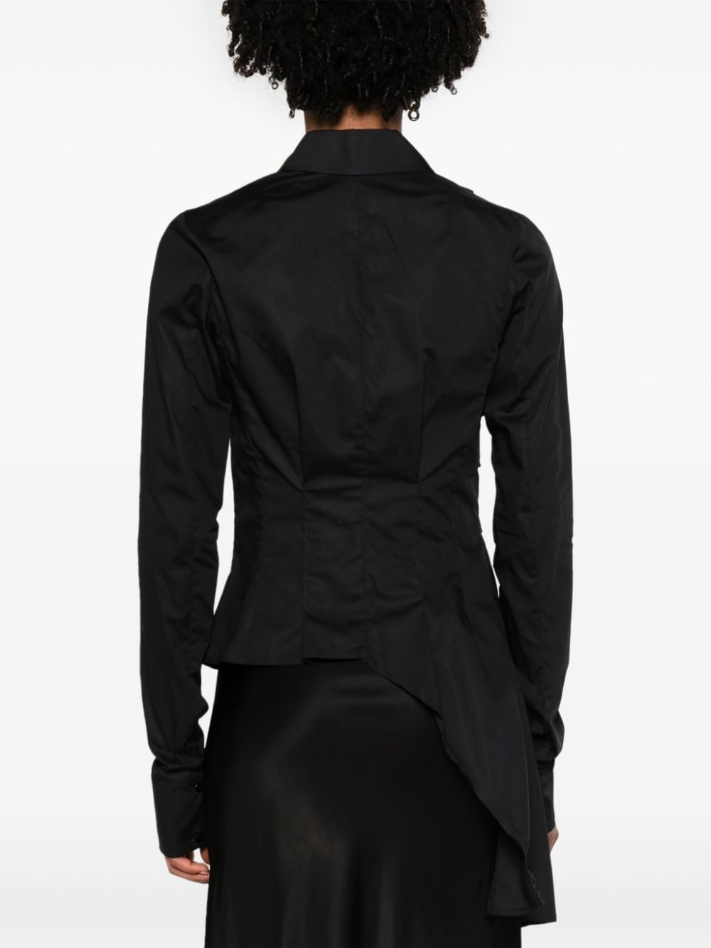 asymmetric poplin shirt - 4