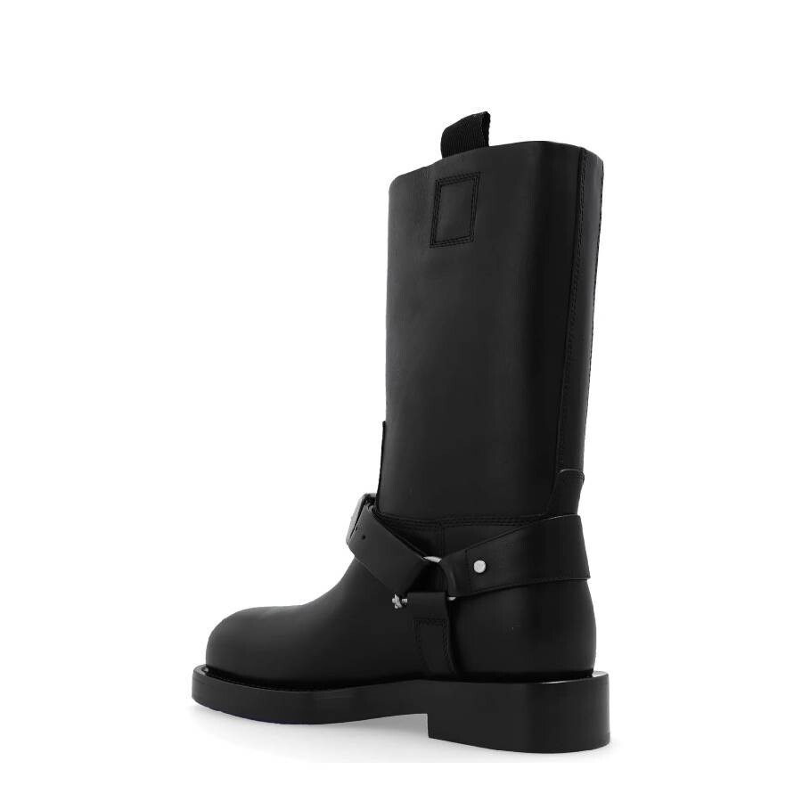 Burberry Buckled-Strap Saddle Leather Boots - 2
