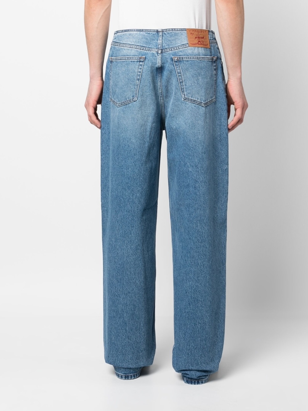 belted-waist denim jeans - 4