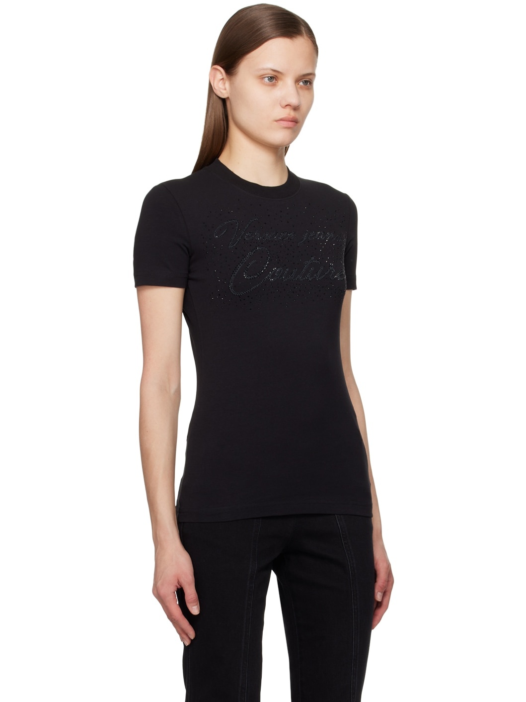 Black Crystal-Cut T-Shirt - 2