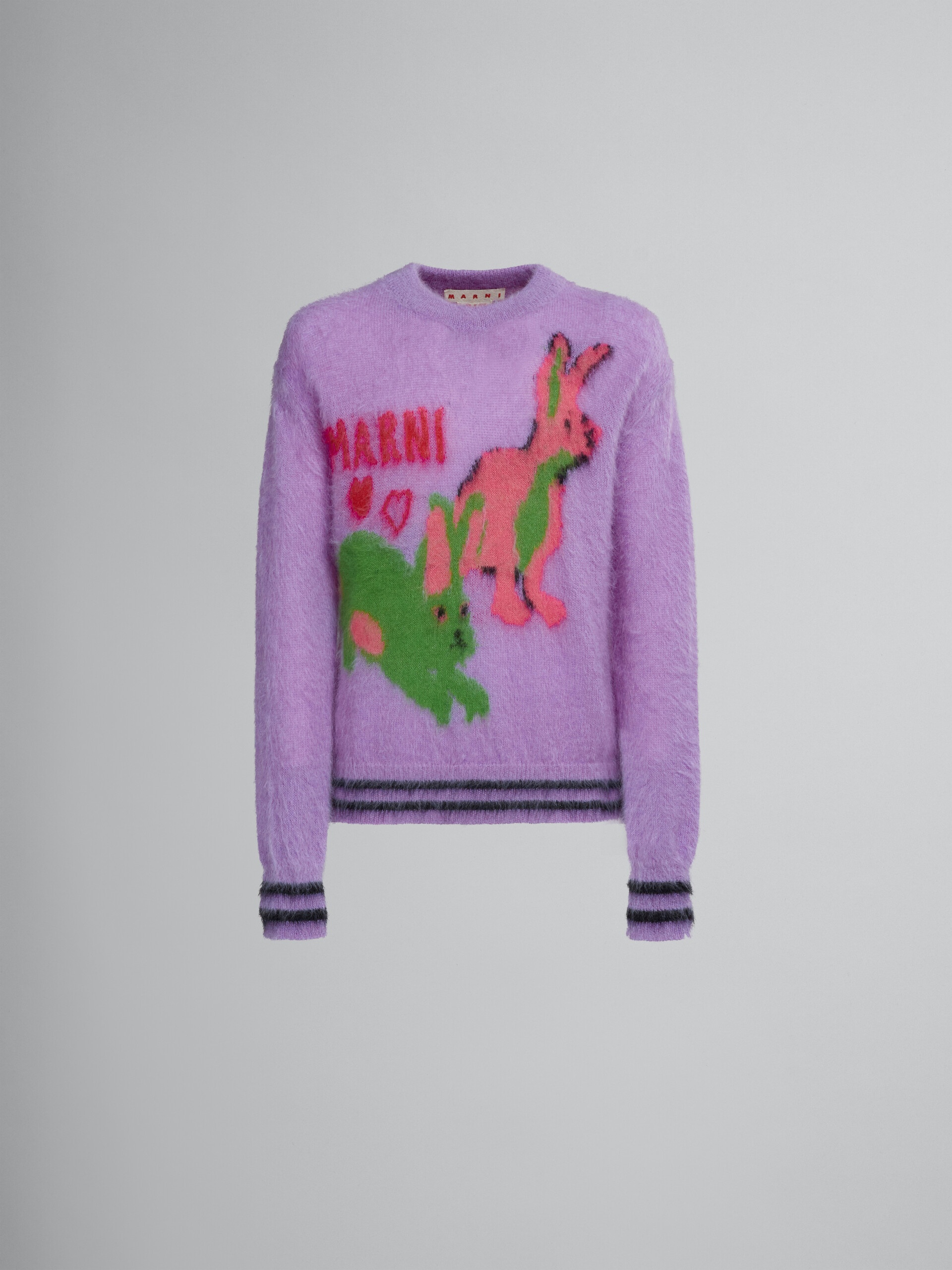 SWEATER WITH MULTICOLOUR INLAY - 1