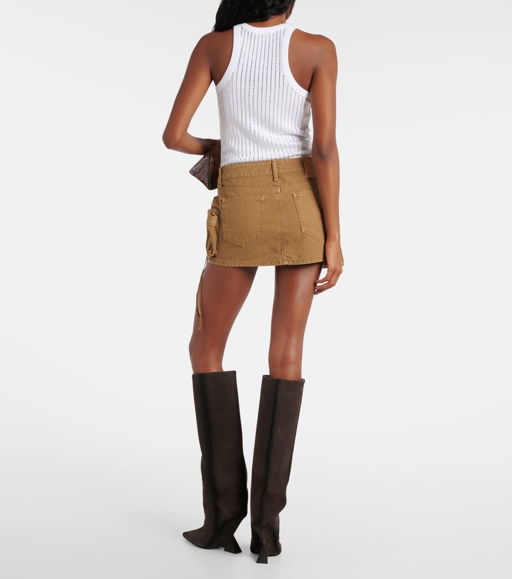 Fay denim cargo miniskirt - 3