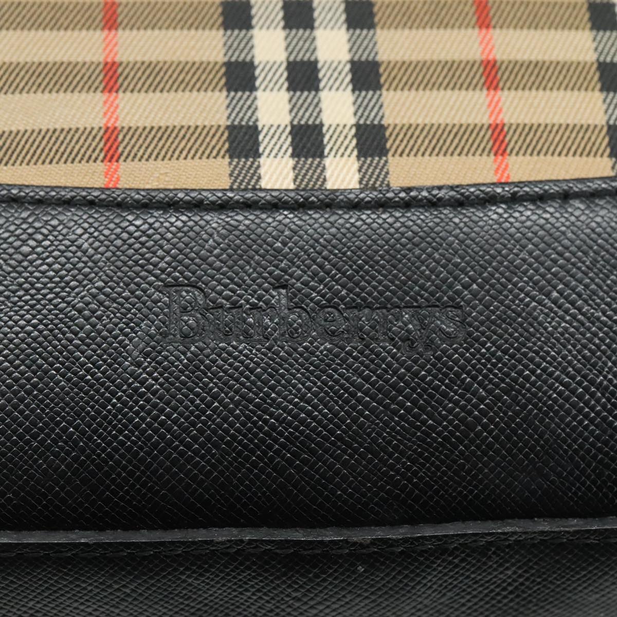 Burberry Nova Check Tote Bag Canvas Leather Beige Black Gold - 10