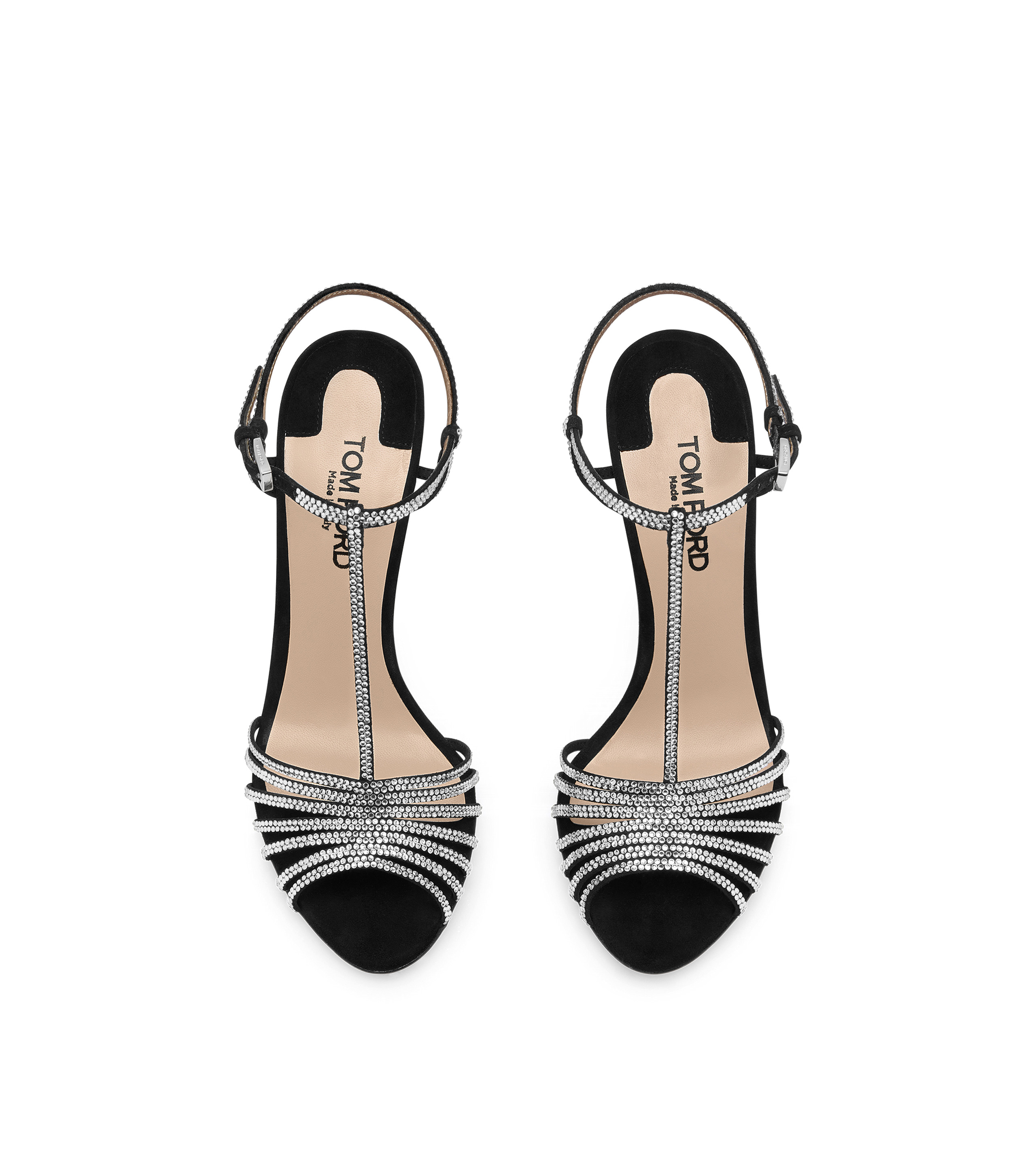 CRYSTAL-EMBELLISHED SUEDE LEATHER JERRY SANDAL - 4