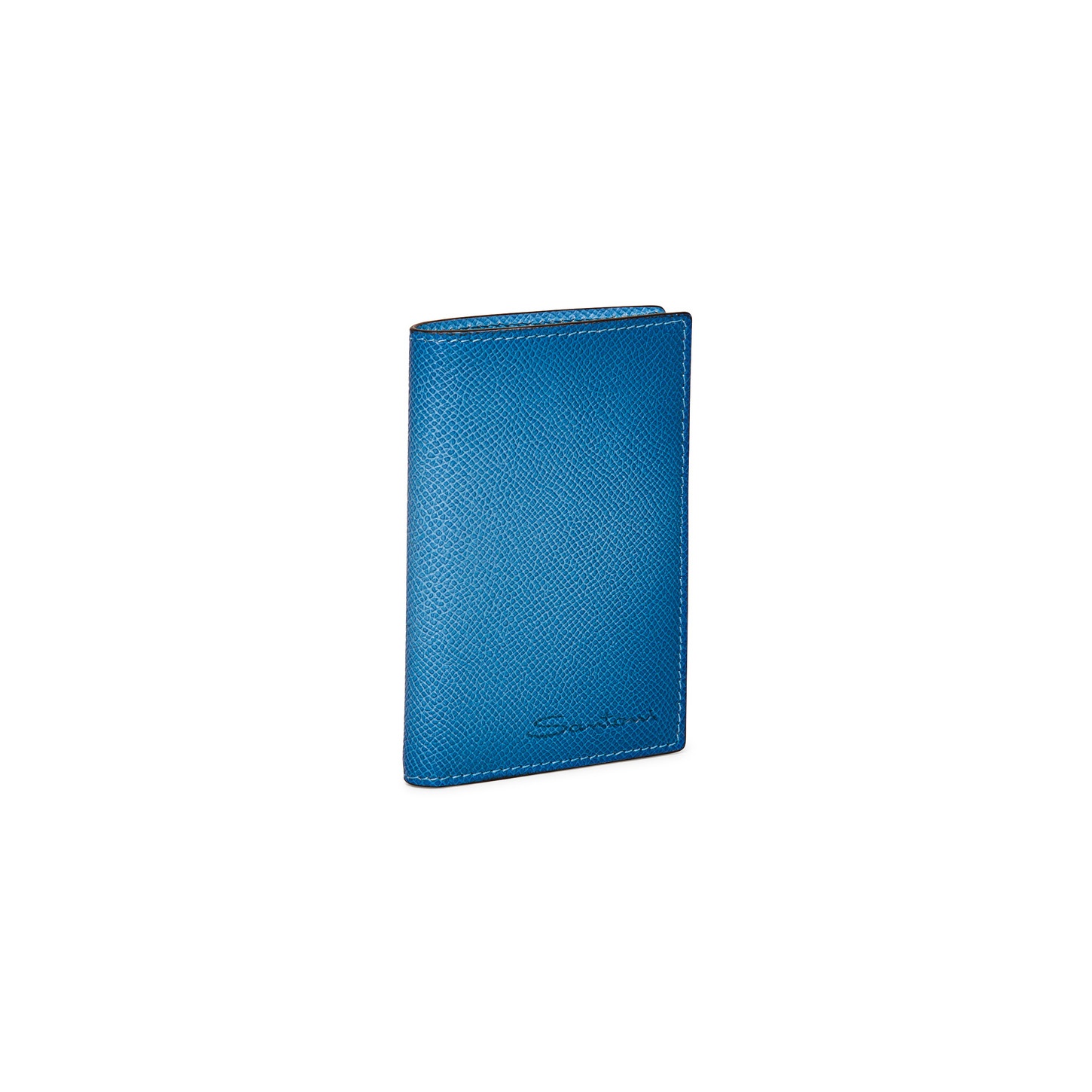 Light blue saffiano leather vertical wallet - 4