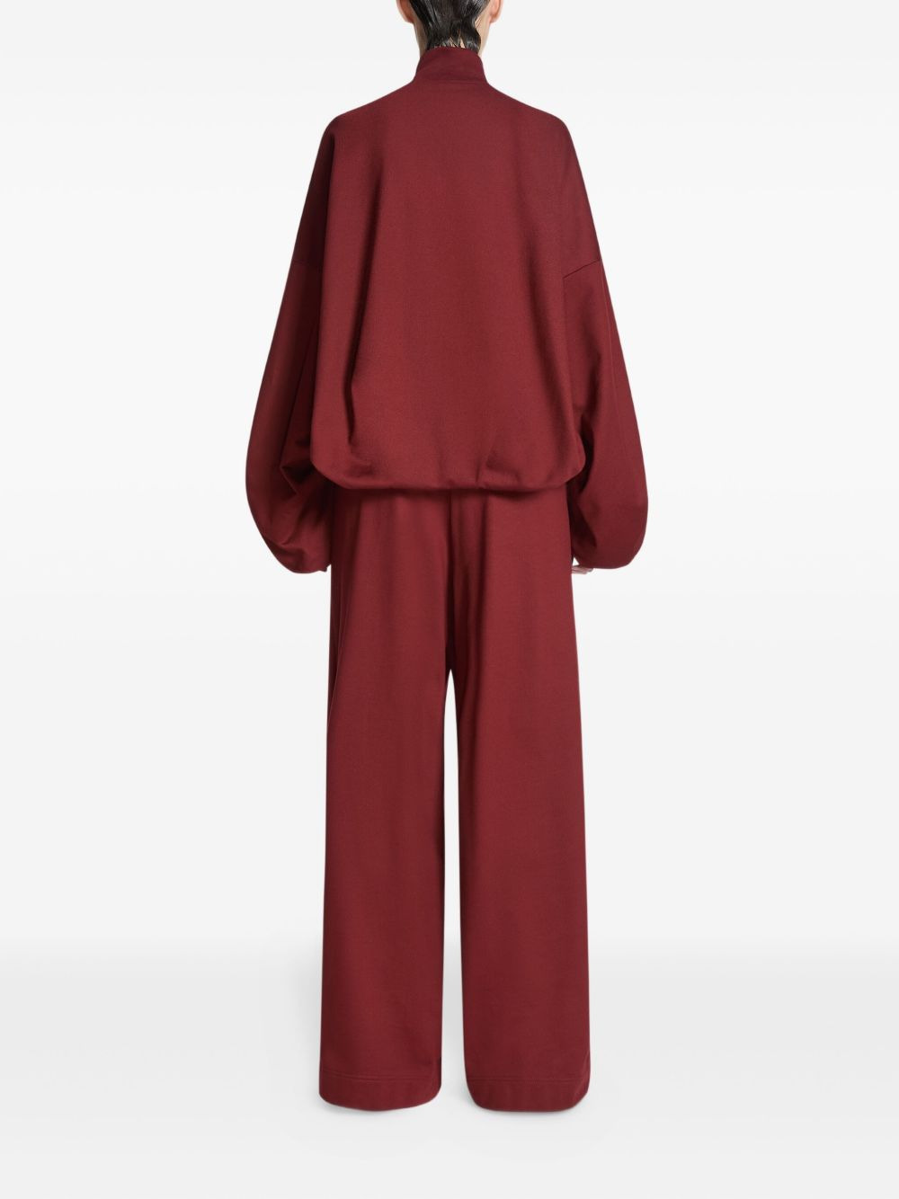 pleated drawstring track pants - 4