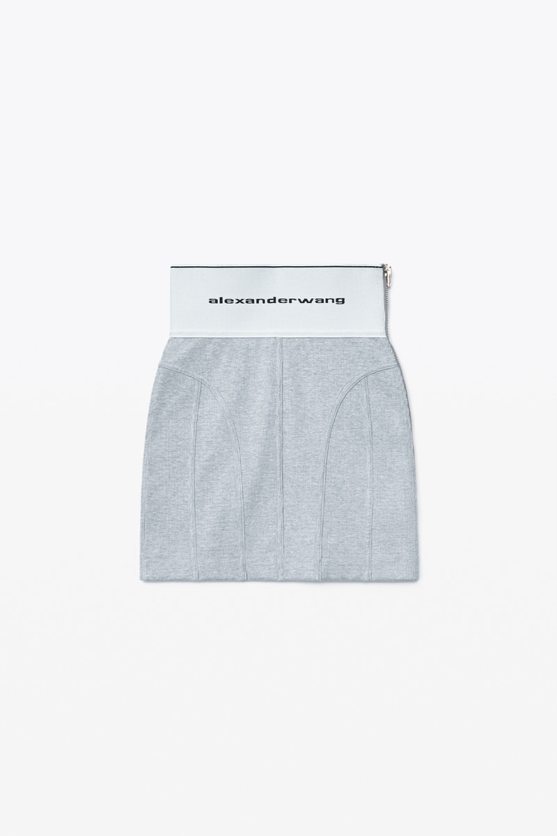 LOGO ELASTIC MINI SKIRT IN RIBBED JERSEY 1