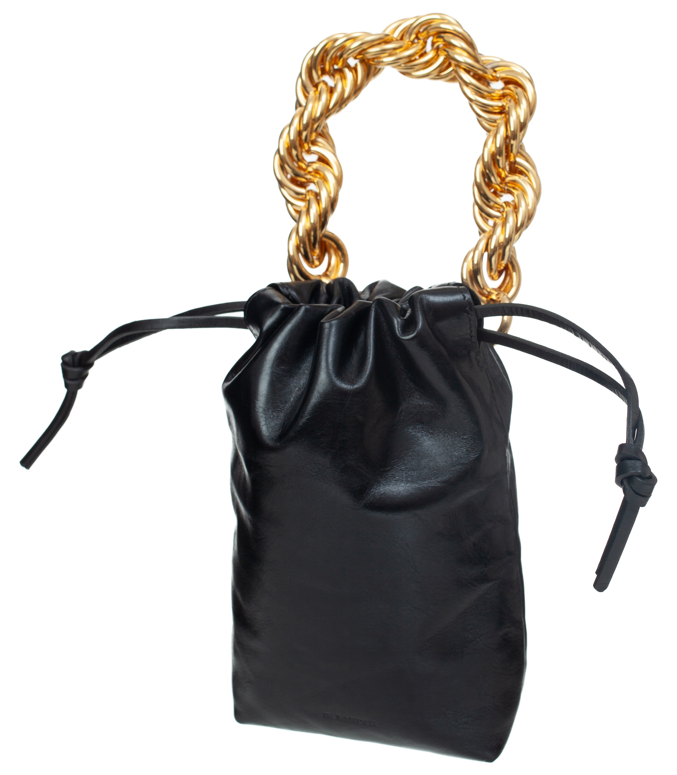 LEATHER BAG WITH GOLDEN HANDLE - 1