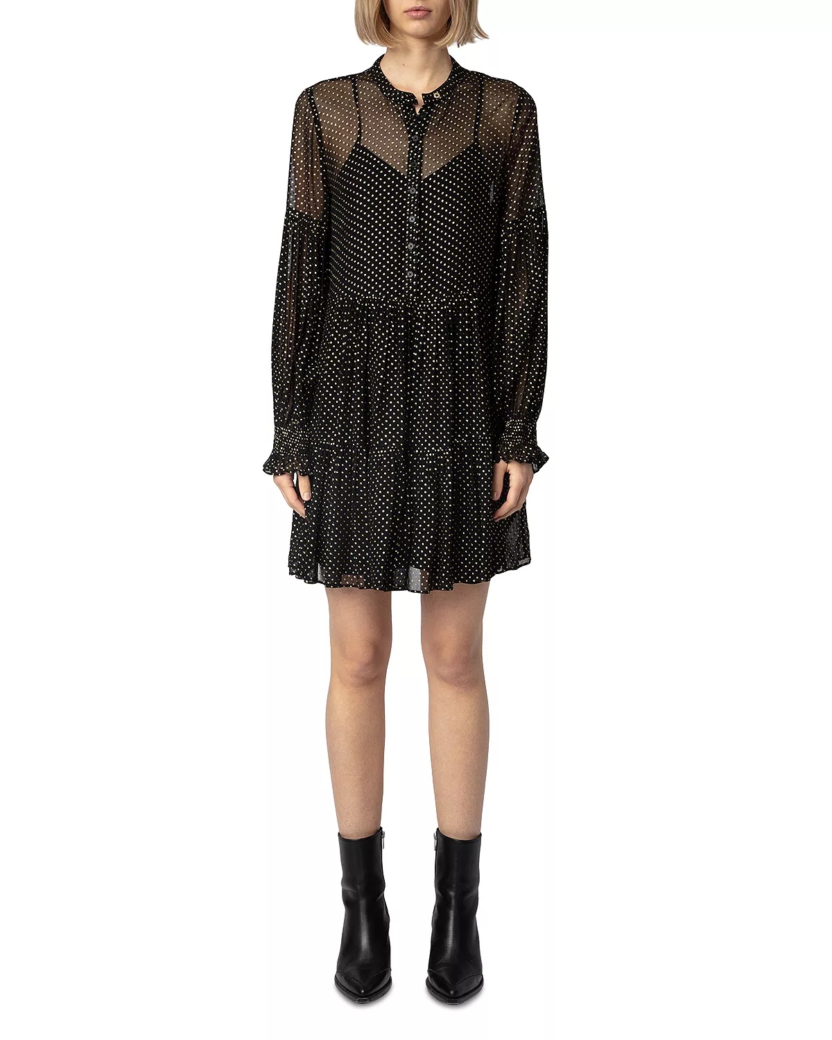 Randy Mousseline Sparle Noir Dress - 2