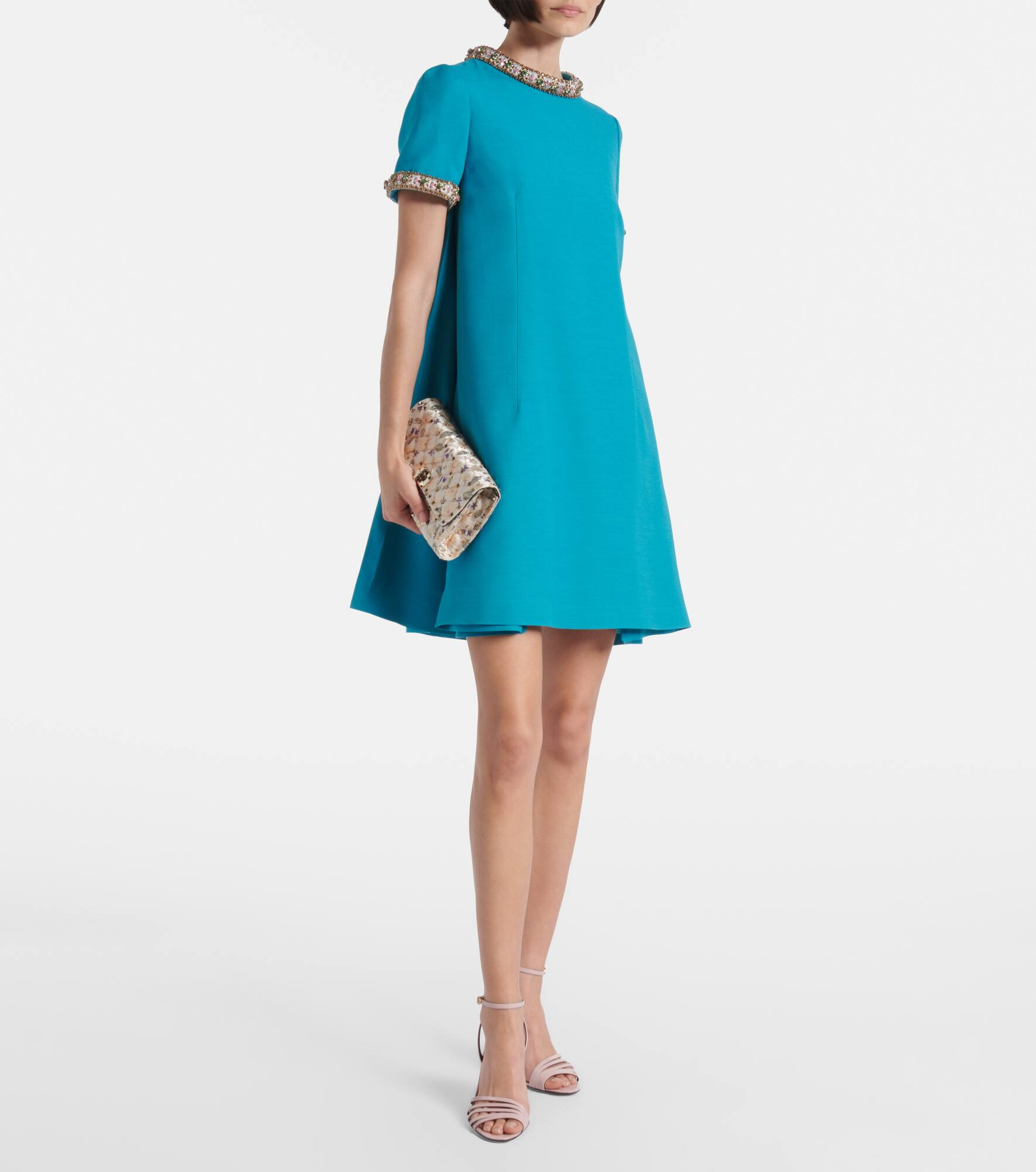 Wool and silk embellished cocktail dress - 2