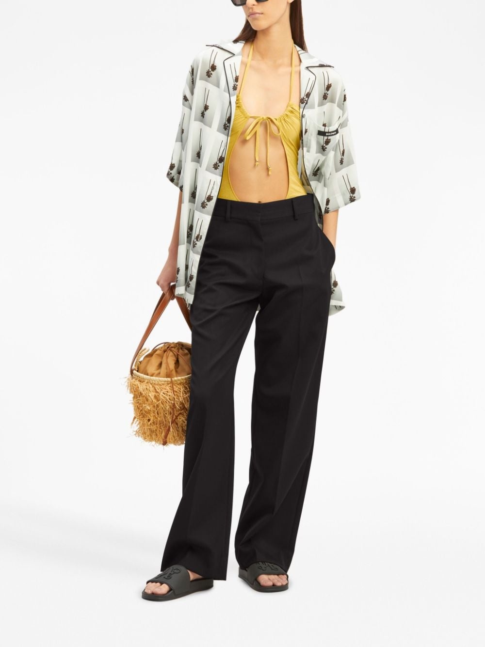 high-rise straight-leg trousers - 2