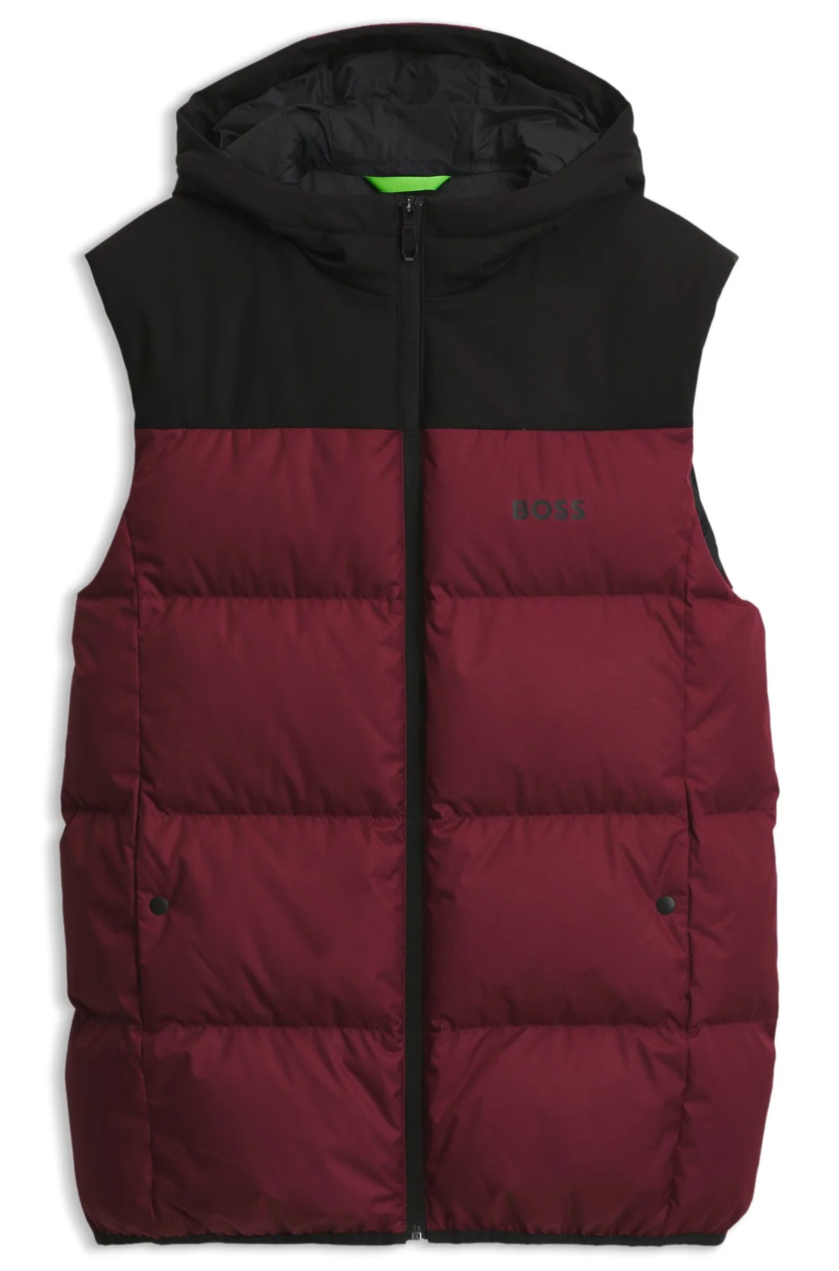 WATER-REPELLENT HOODED VEST WITH DOWN FILLING - 1