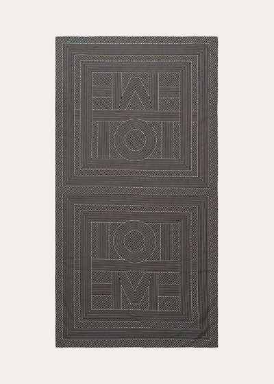 Totême Striped monogram cotton silk sarong black outlook