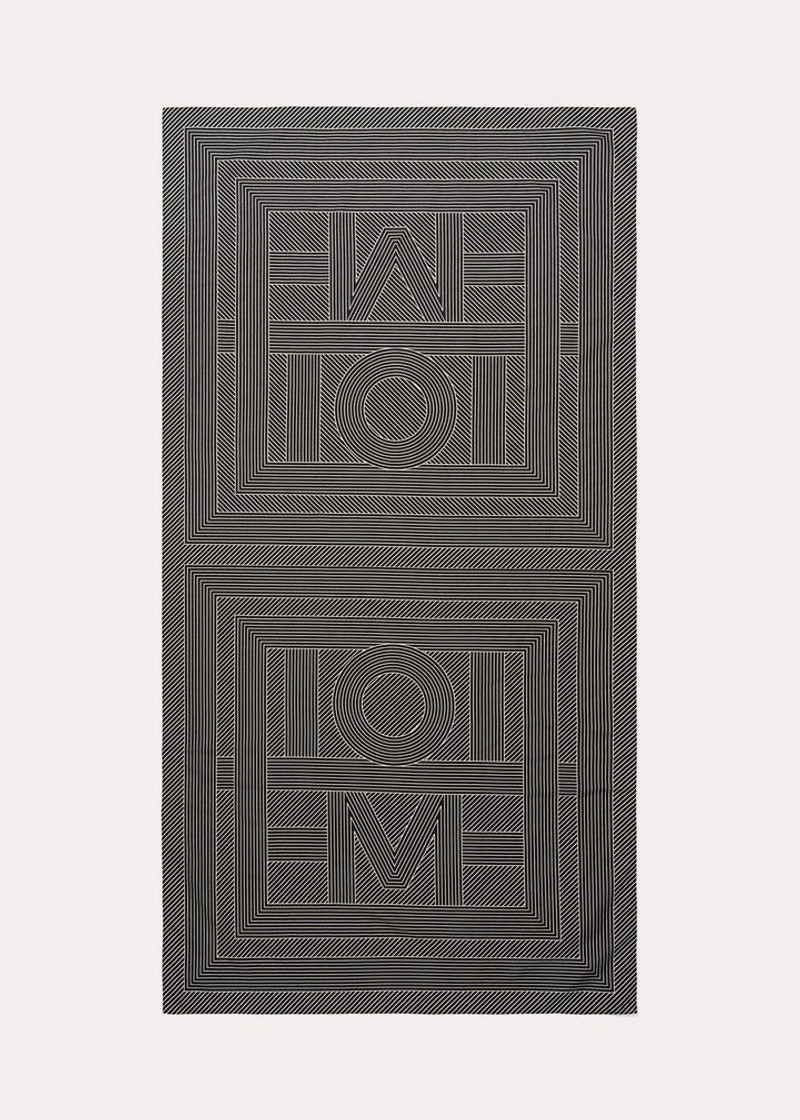 Totême Striped monogram cotton silk sarong black outlook