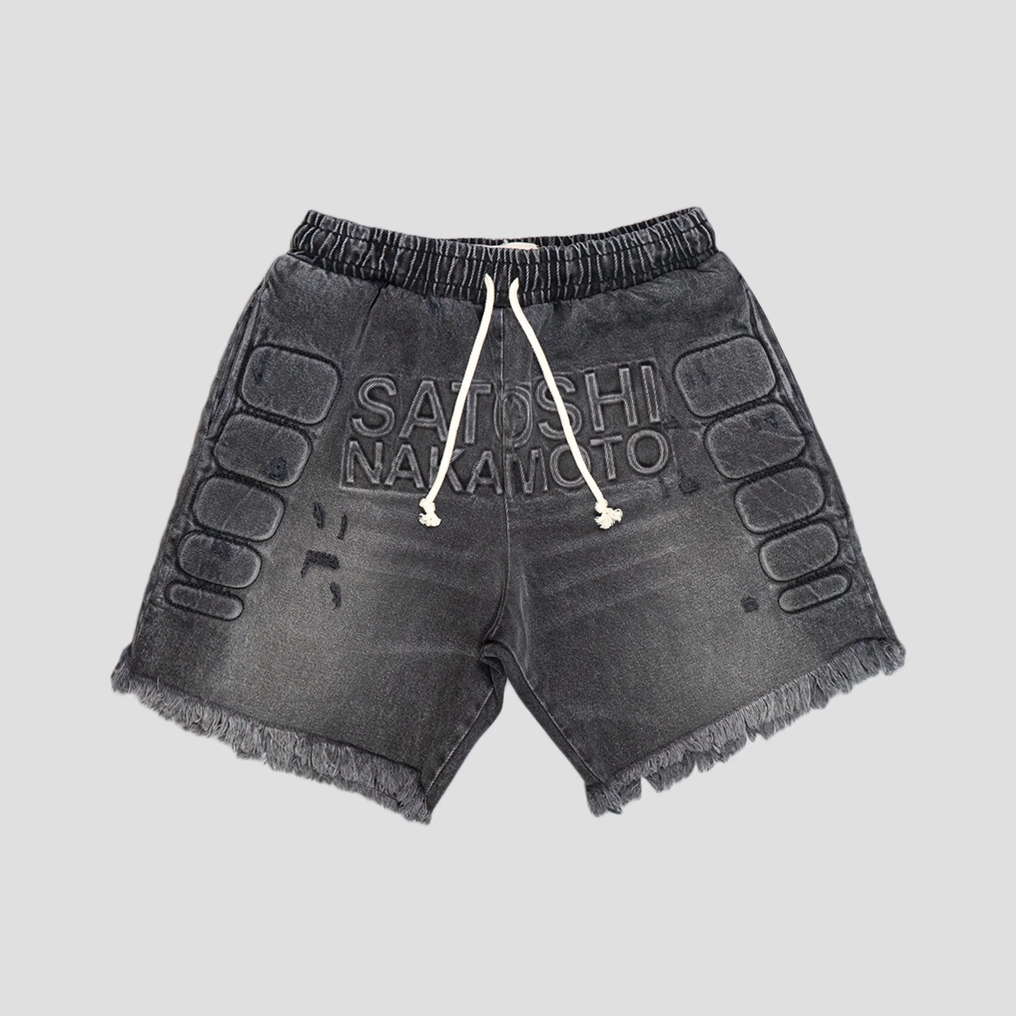 DENIM MOTO SHORTS - 1