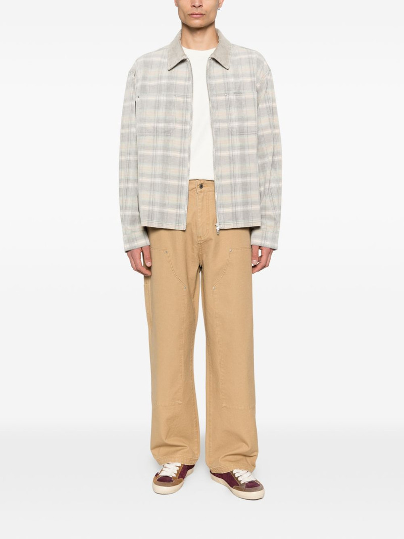 REPRESENT plaid corduroy-collar overshirt outlook