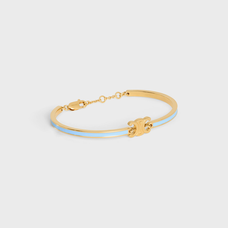 Triomphe Articulated Bracelet in Enamel and Brass with Gold Finish 3