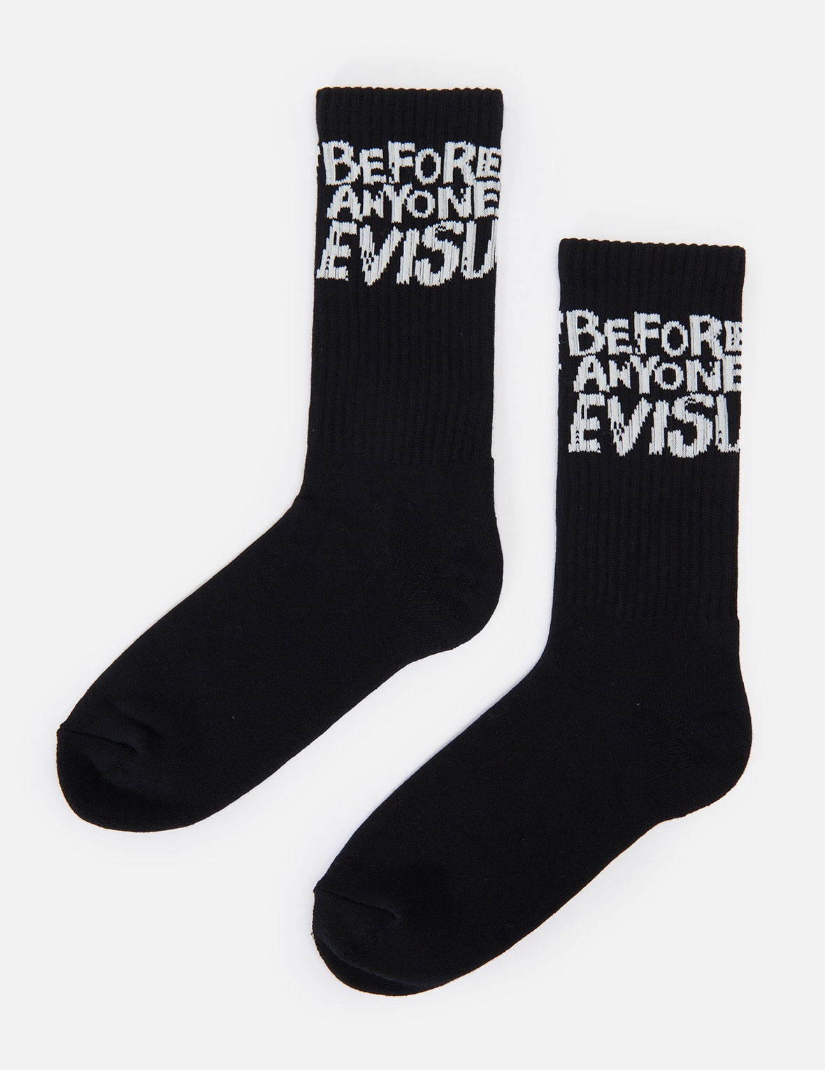 GRAFFITI SLOGAN JACQUARD LONG SOCKS - 3