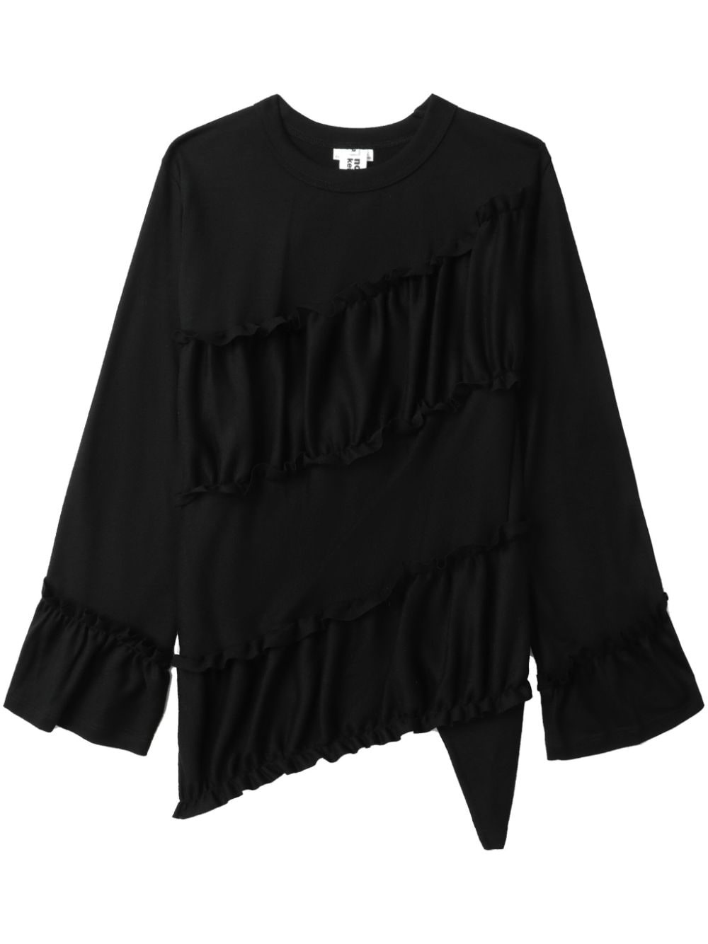 ruffled asymmetric wool sweatshirt - 1