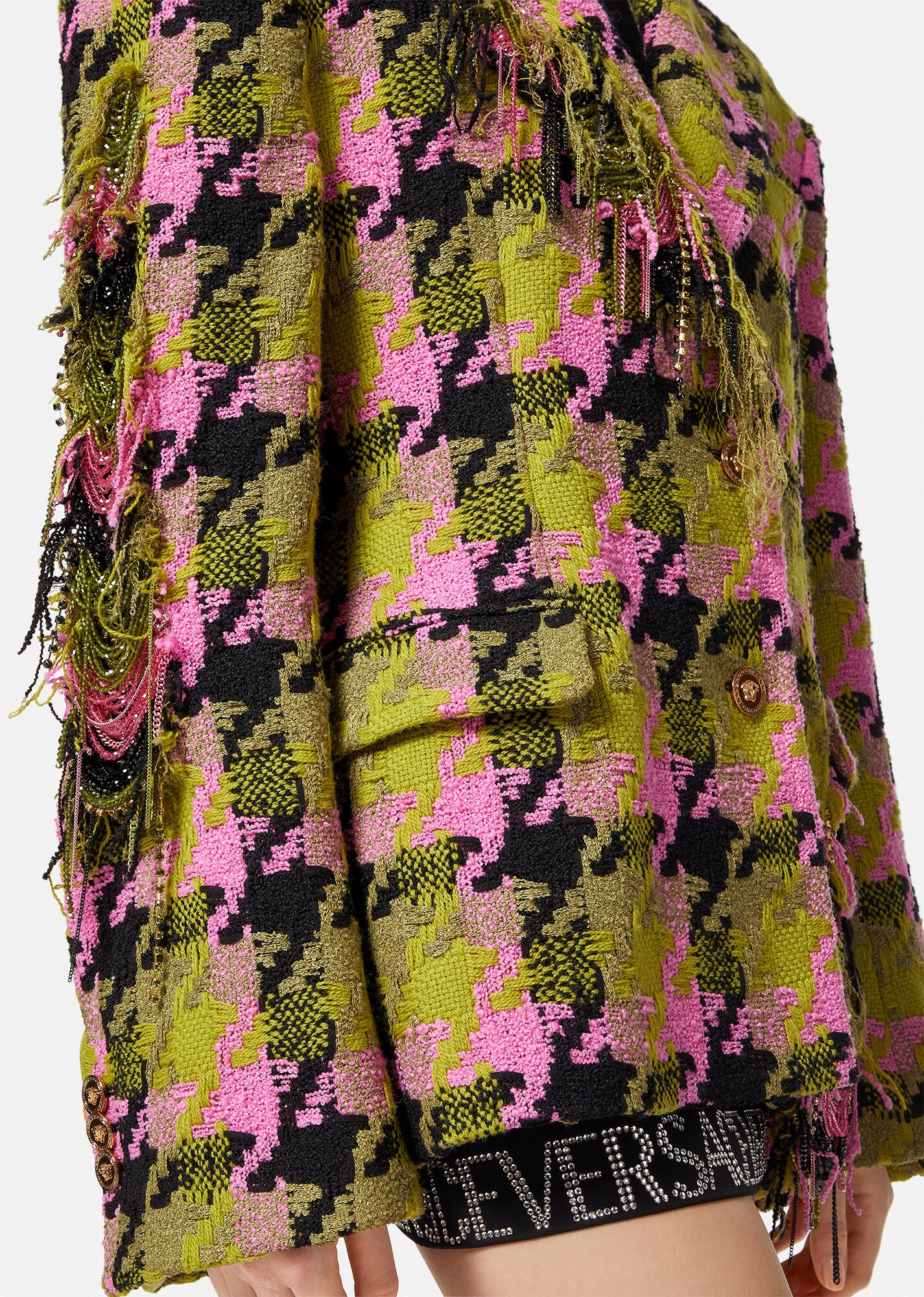 Medusa Frayed Tweed Blazer - 5