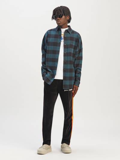 Palm Angels logo-print checked shirt outlook