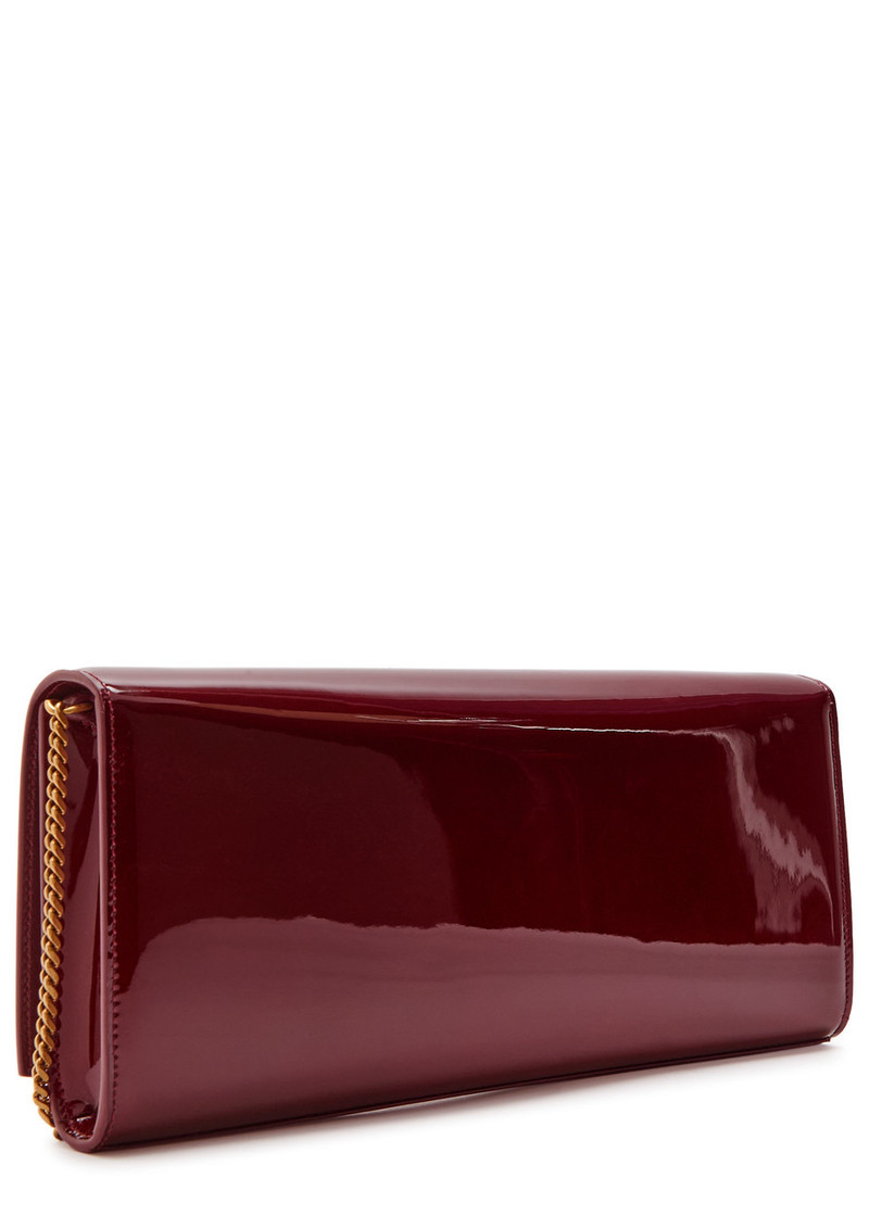 SAINT LAURENT Saint Laurent Kate Logo Patent Leather Clutch outlook