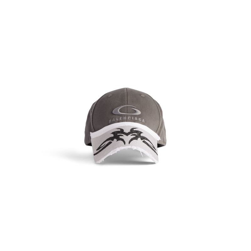 Women's Patched Visor Cap  in Grey/white 1