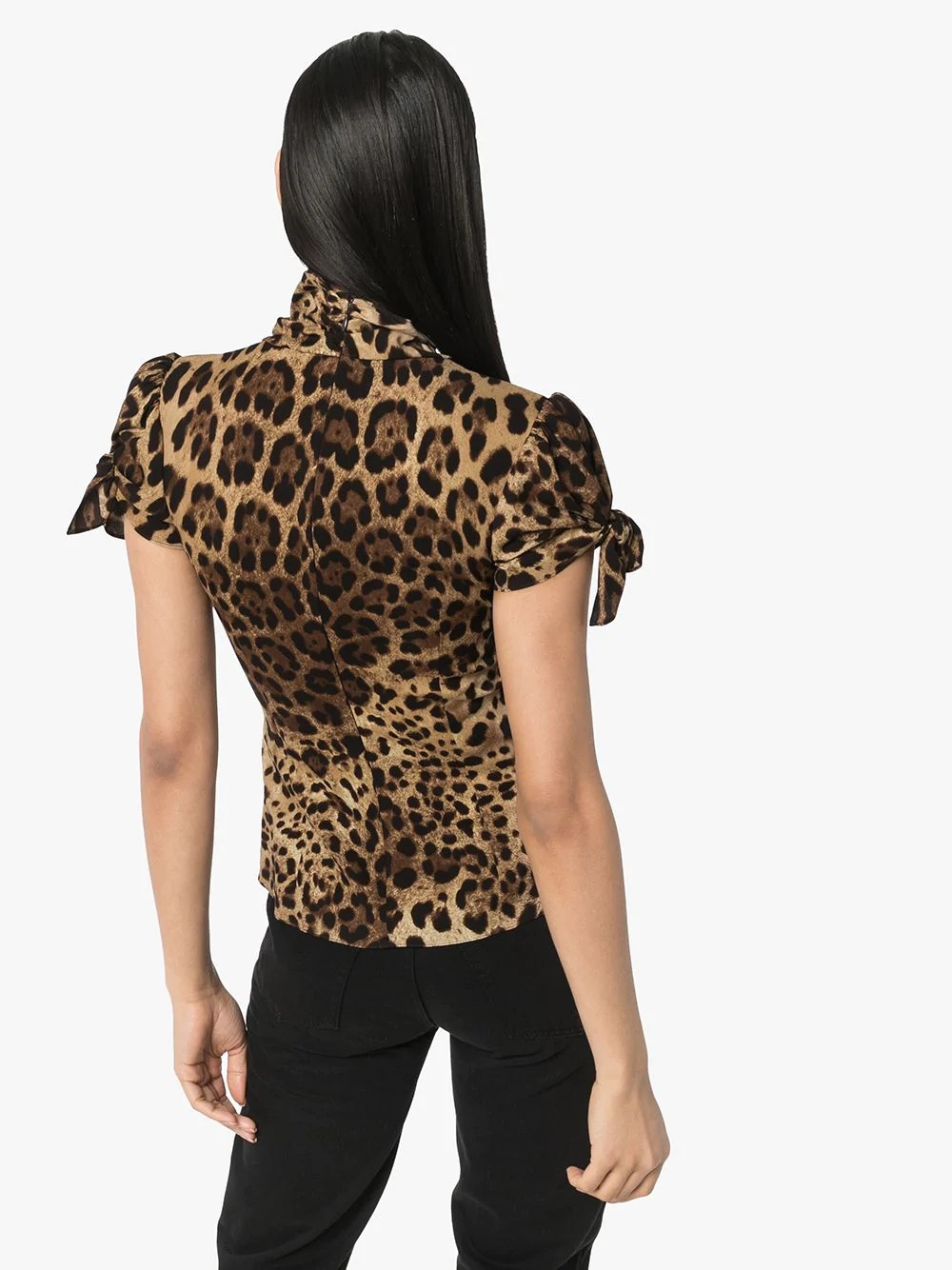 knotted leopard-print shirt - 3