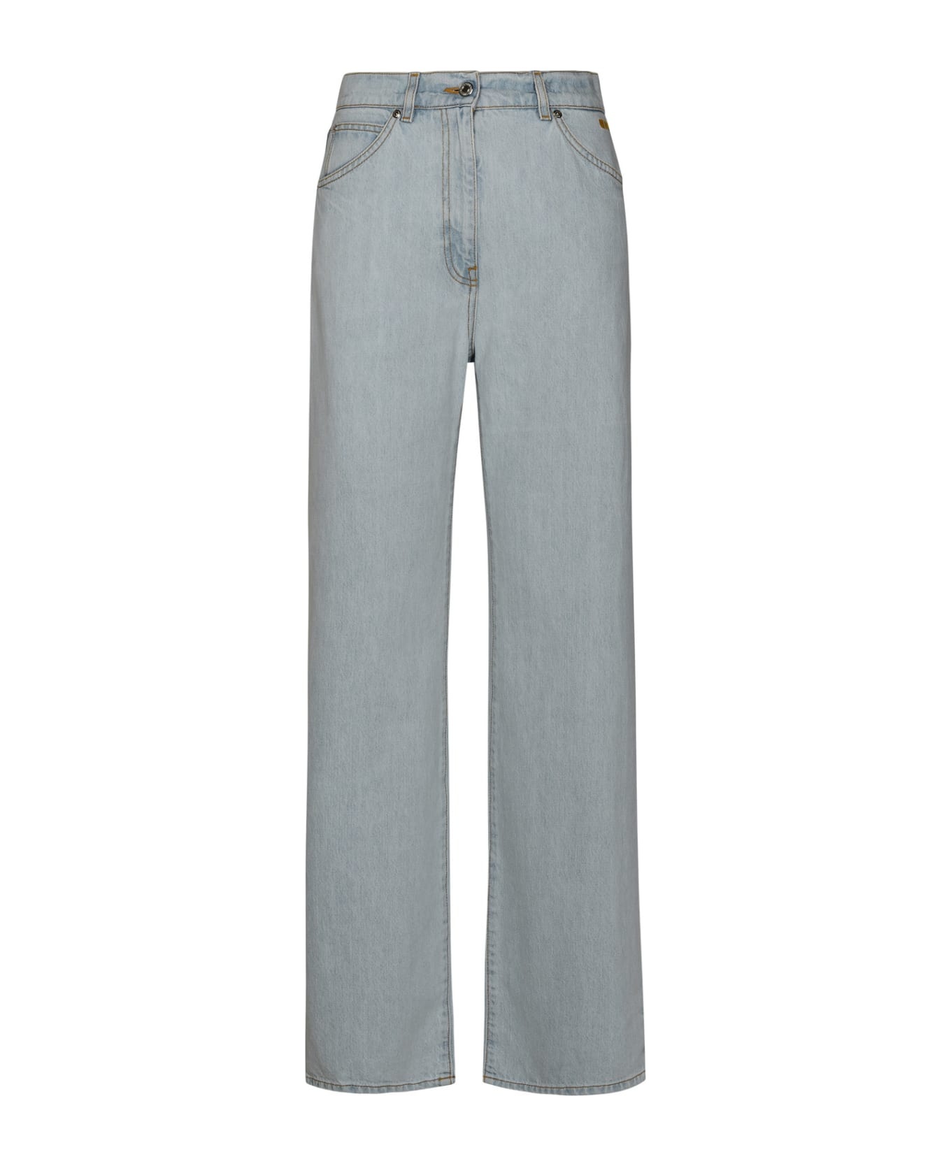 Light Blue Cotton Jeans - 1