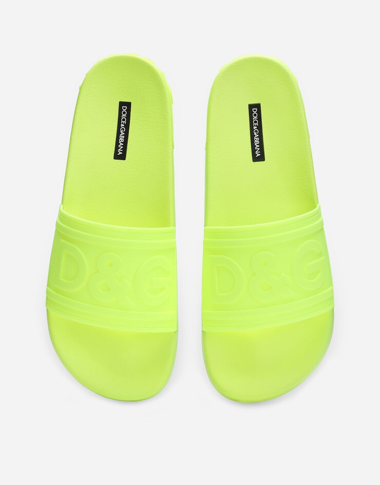 Rubber beachwear sliders with high-frequency detailing - 4