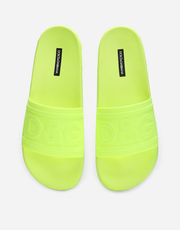 Rubber beachwear sliders with high-frequency detailing - 4