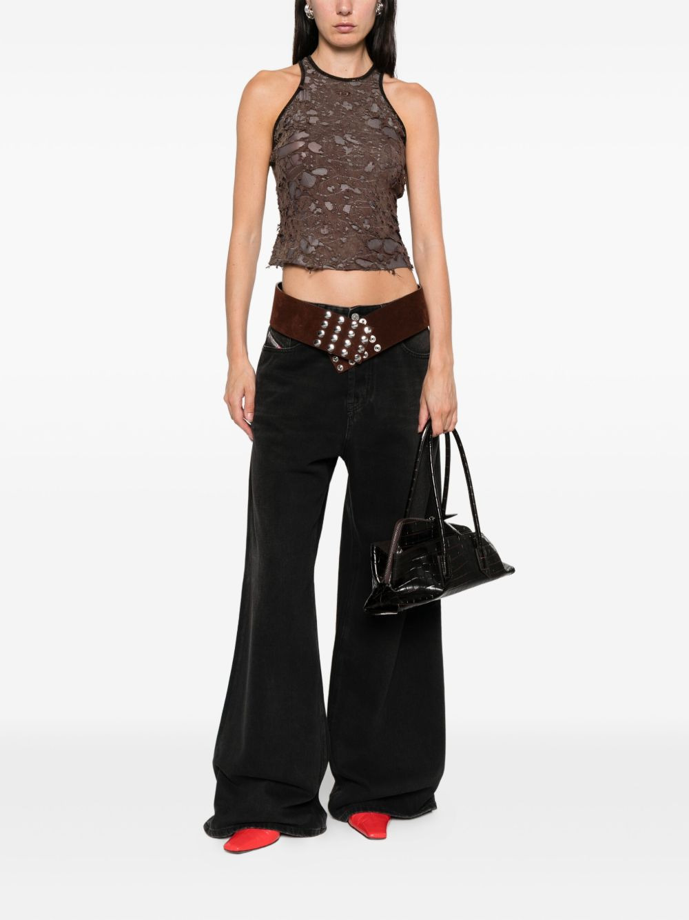 distressed halterneck top - 2
