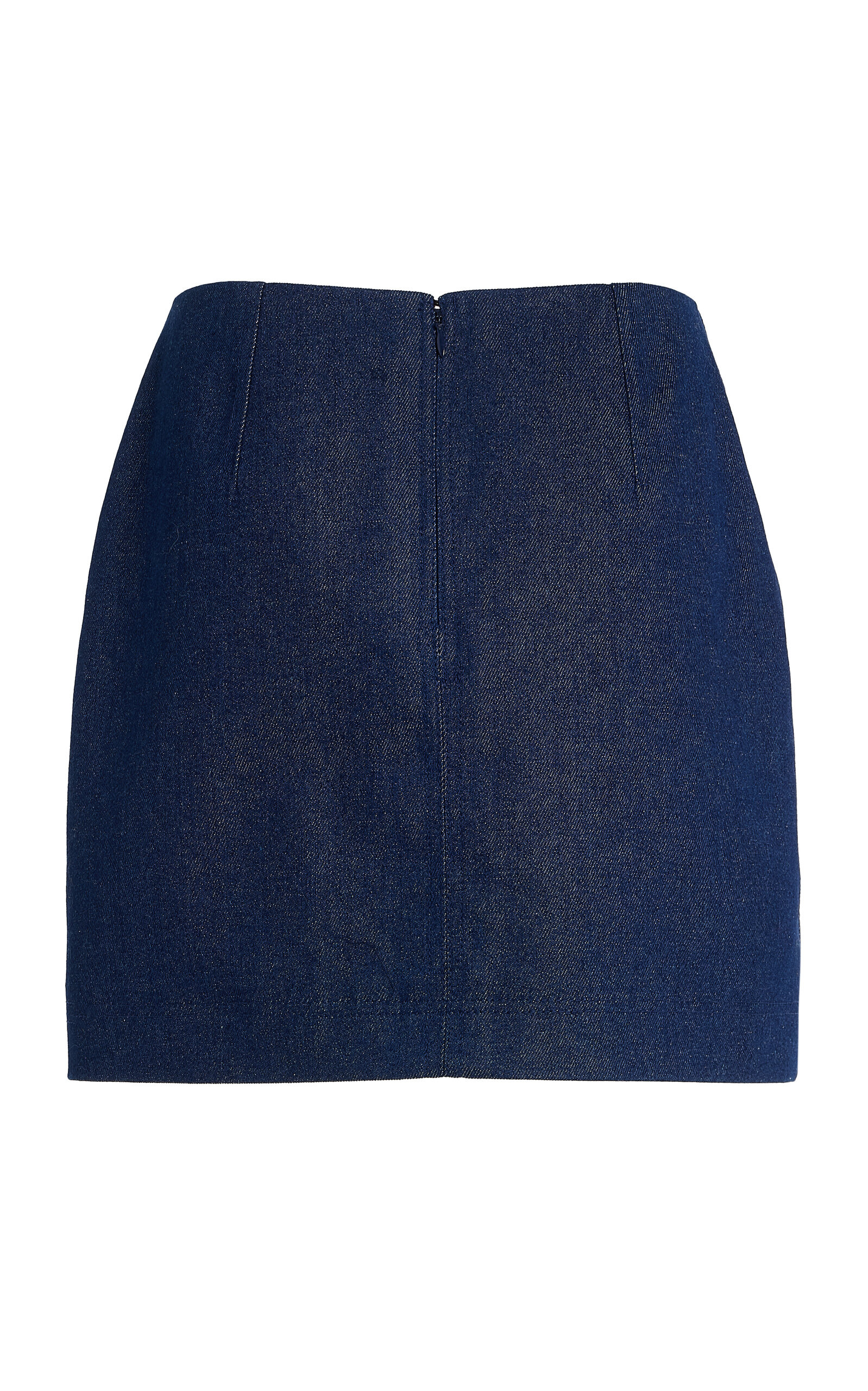 Embroidered Stretch-Denim Mini Skirt dark wash - 7