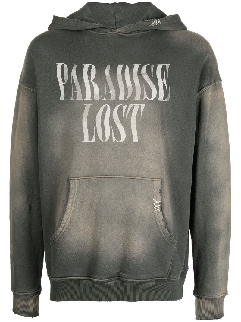slogan-print pullover hoodie 1