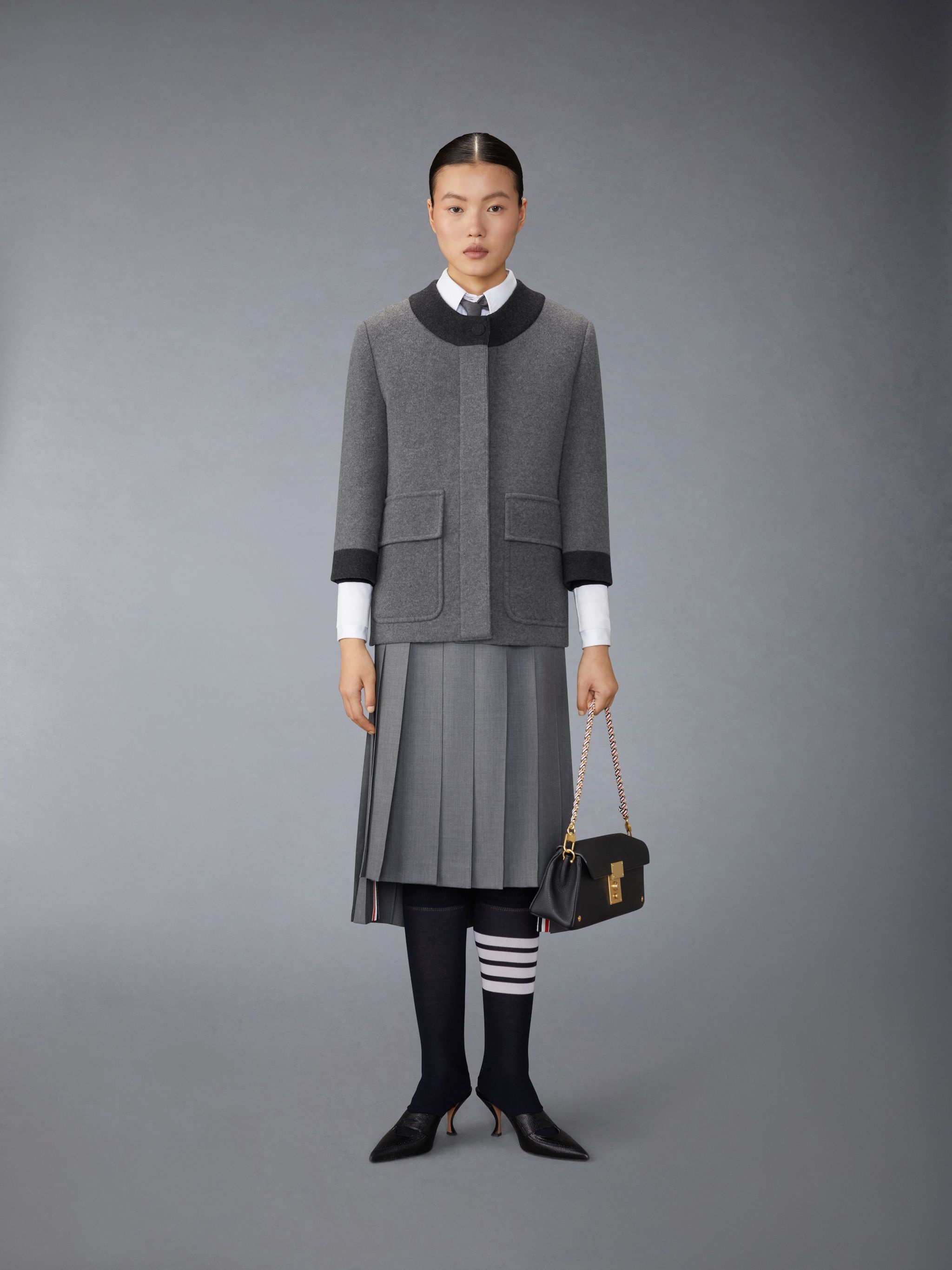 Boiled Merino Wool Double Face Stitch Cardigan Coat - 3
