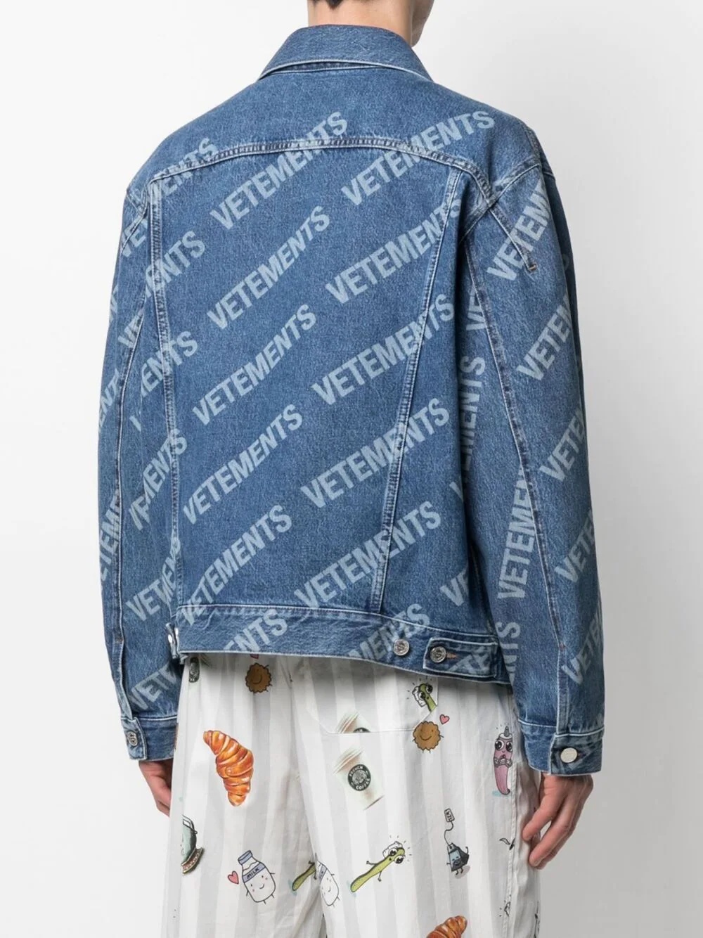 logo-print denim jacket - 5