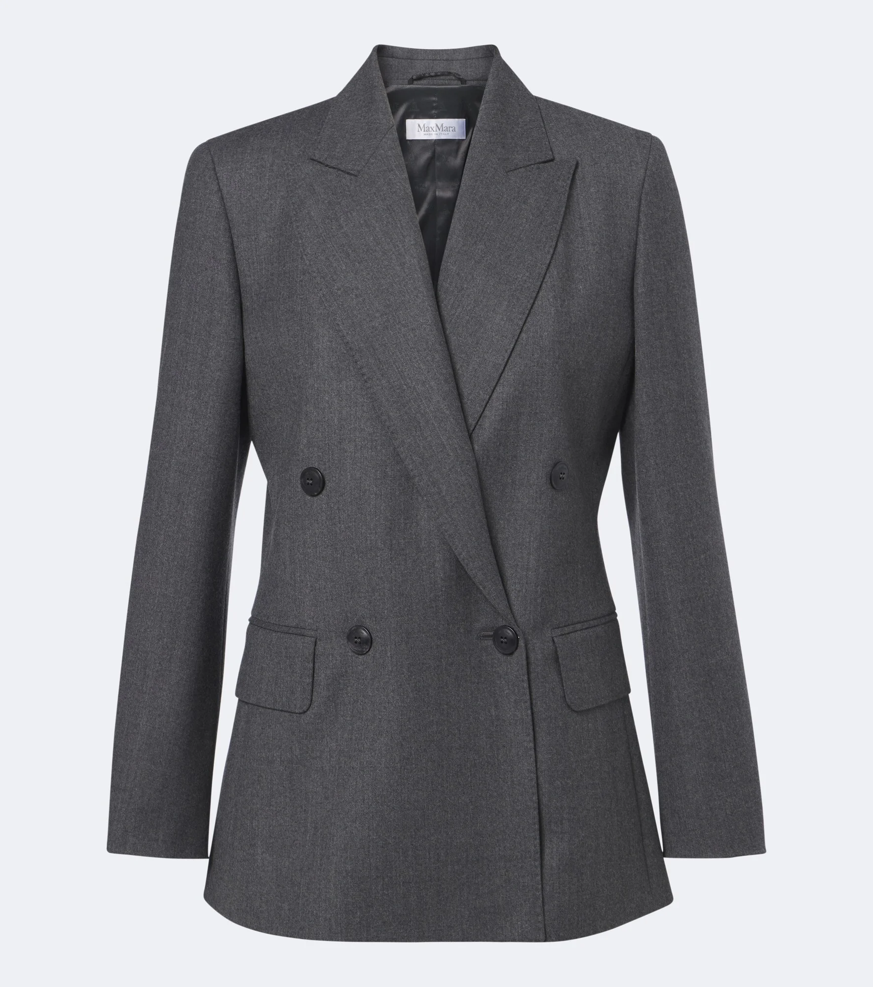 Double-breasted wool-blend blazer - 1