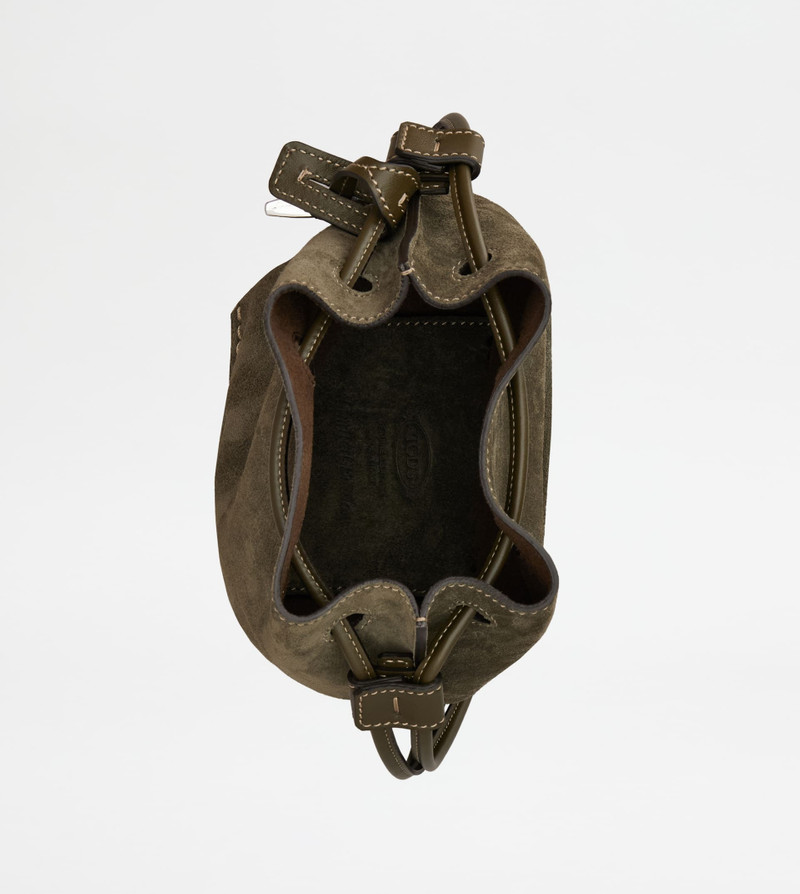 BUCKET BAG IN SUEDE MICRO - GREEN 4