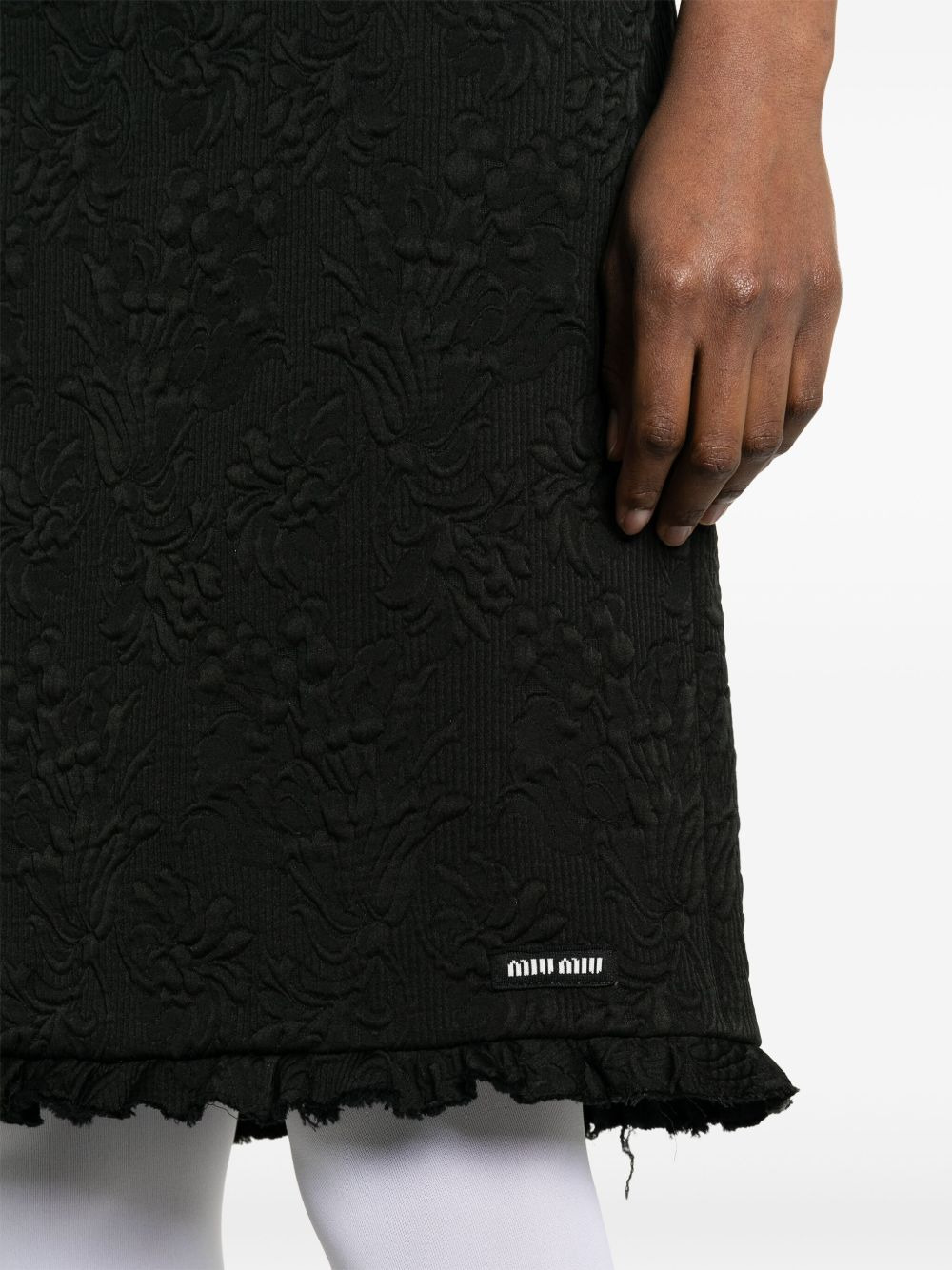 floral-matelassé pencil skirt - 5