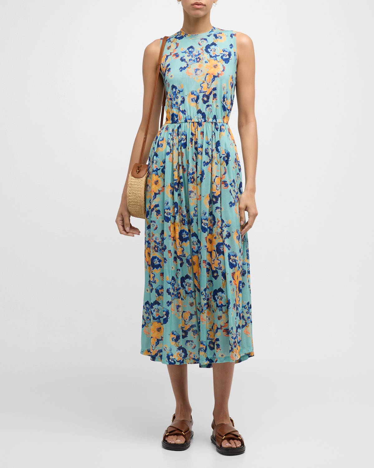 Irina Sleeveless Floral Linen Maxi Dress - 3