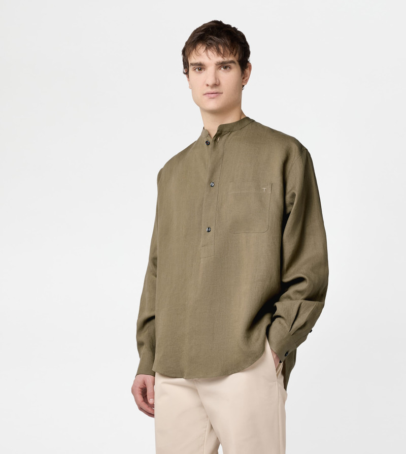 MANDARIN SHIRT IN LINEN - GREY 3