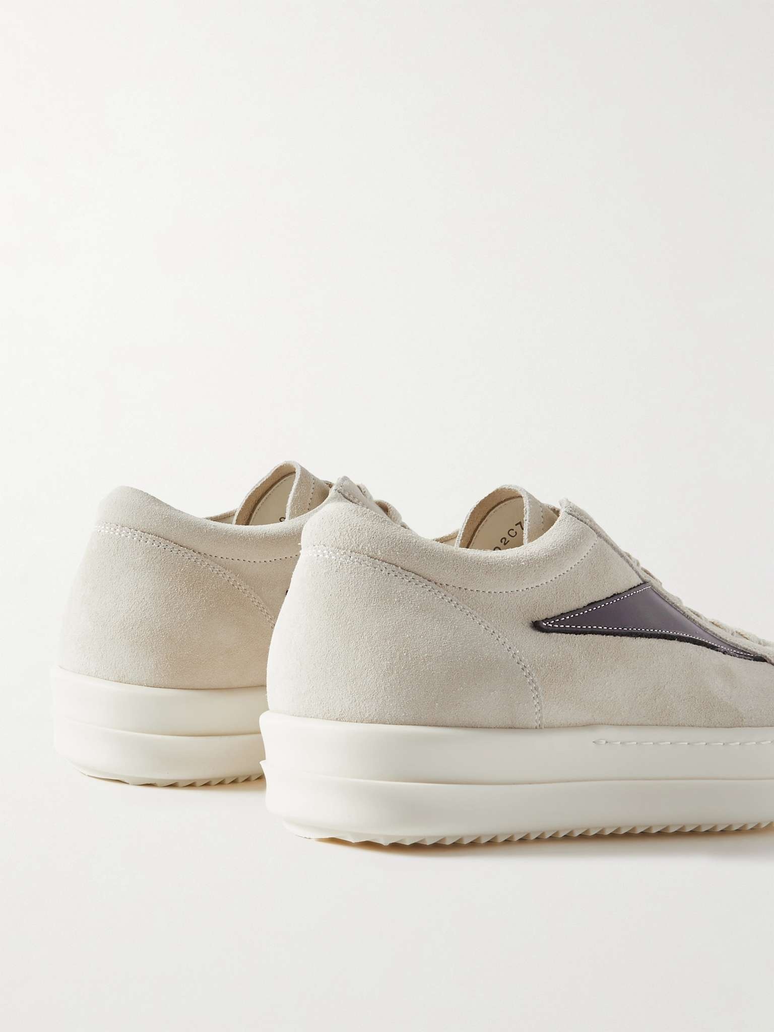 Vintage Leather-Trimmed Suede Sneakers - 5