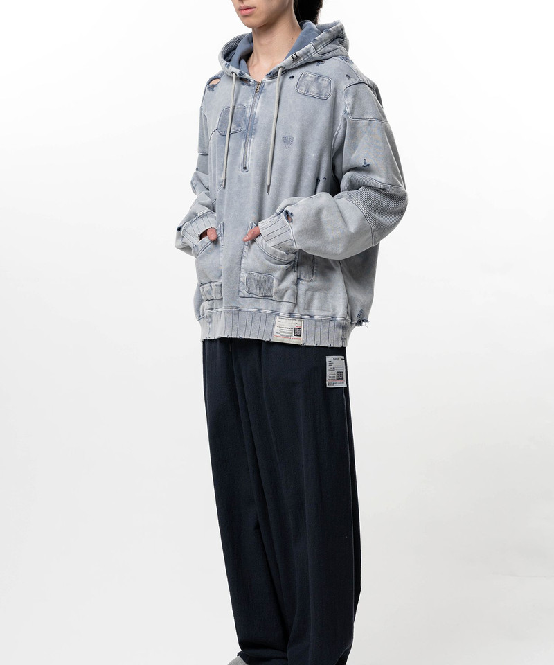 Bleached Repair Half Zip Hoodie 9