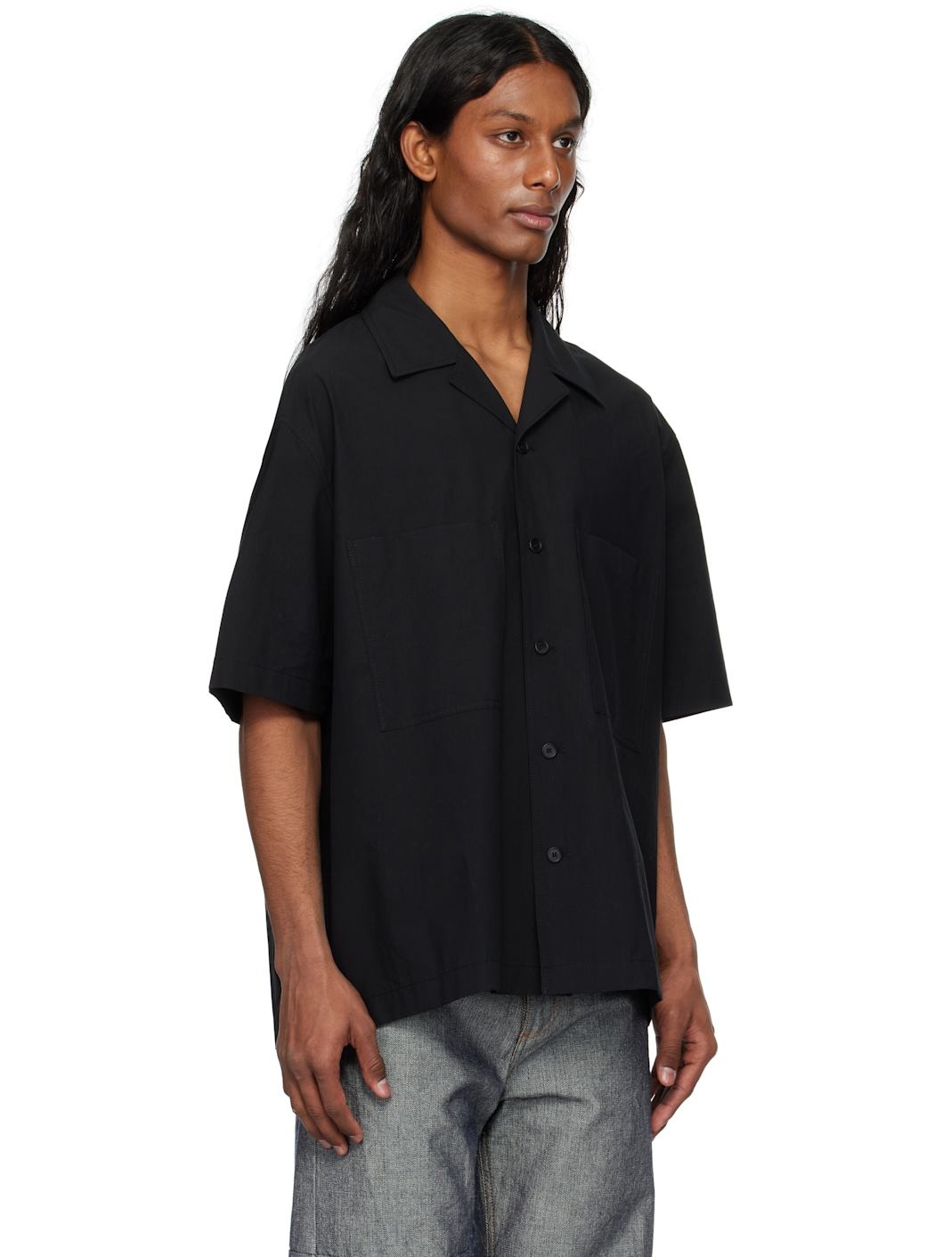 Black Nylon Poplin Shirt - 2