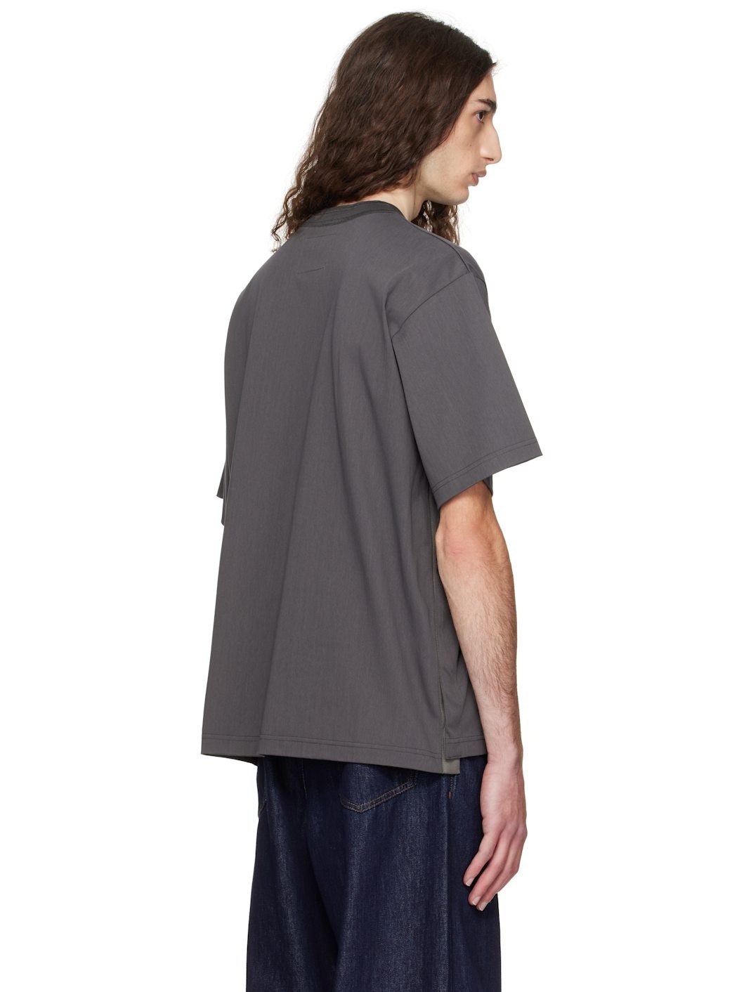 Gray 'S' Cotton Jersey T-shirt - 3