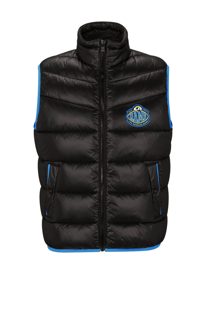 BOSS X NFL WATER-REPELLENT PADDED GILET WITH COLLABORATIVE BRANDING 1