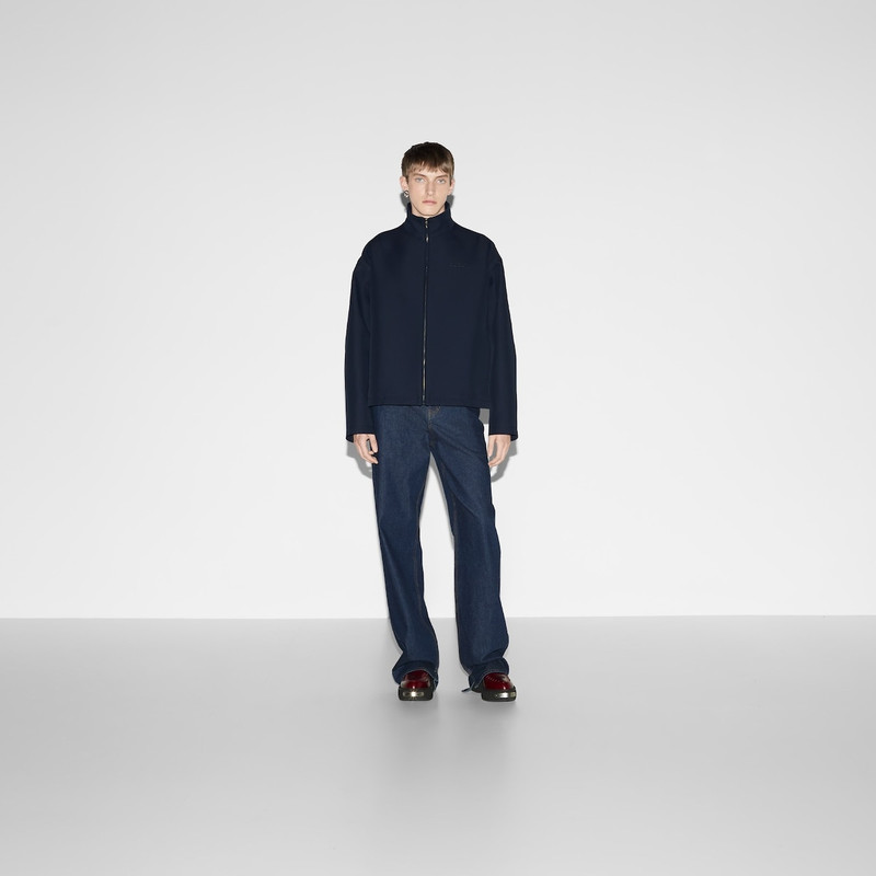 GUCCI Wool acetate zip jacket with embroidery outlook